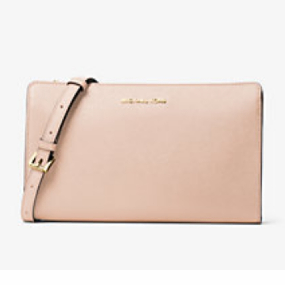 MICHAEL KORS Jet Set Large Saffiano Leather Convertible Crossbody Bag